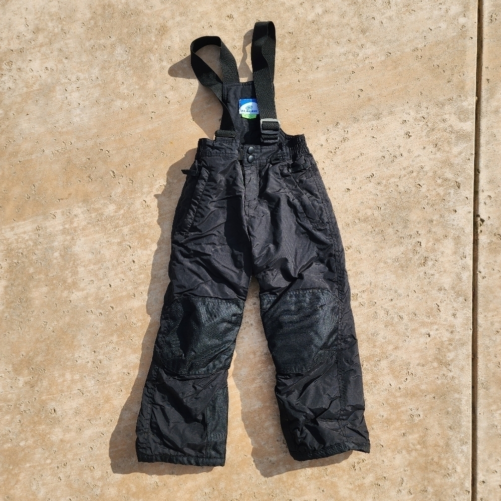 Slalom Unisex Children's Black Snow bib Ski pants Size XS 4/5